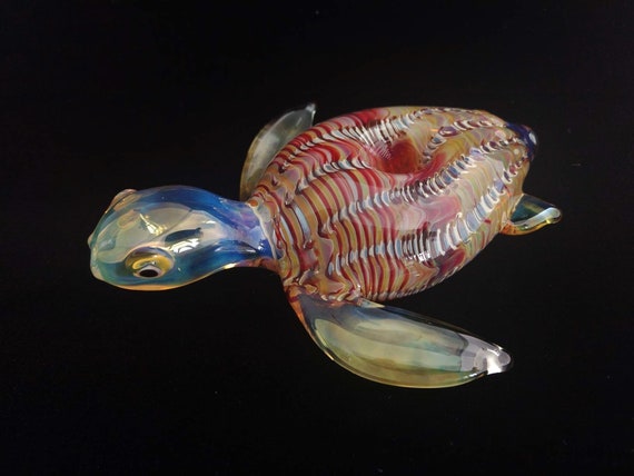 Color Changing Glass Sea Turtle Pipe | Unique Glass Art | Tobacco Pipe | Fast Shipping |