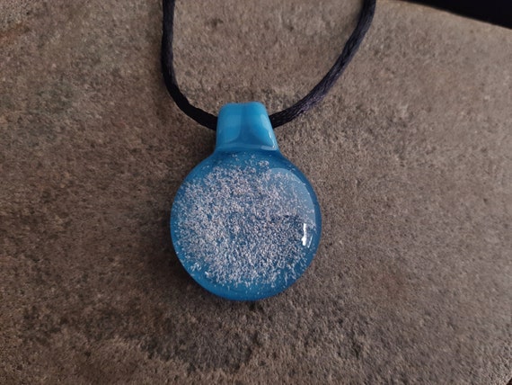 Memorial Pendant  | Cremation Jewelry | Pet Memorial Necklace | Sky Blue Version |