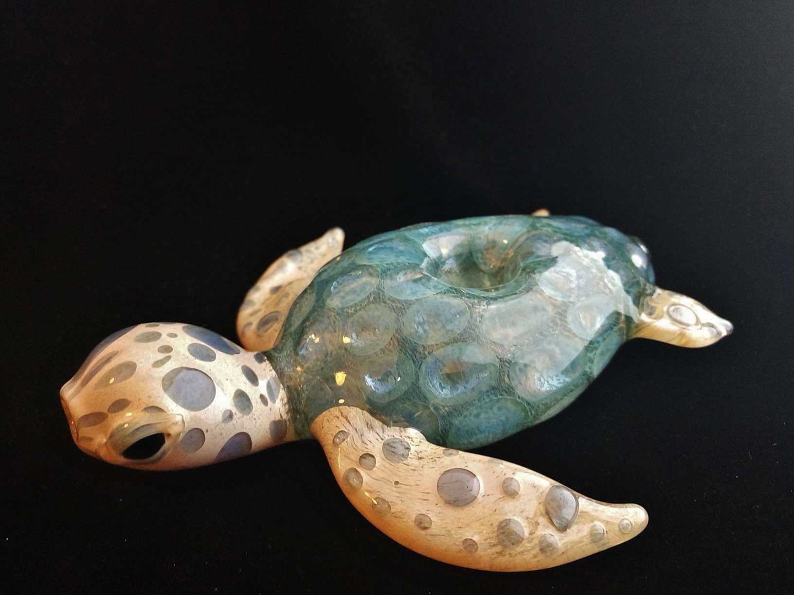 hand blown glass turtle