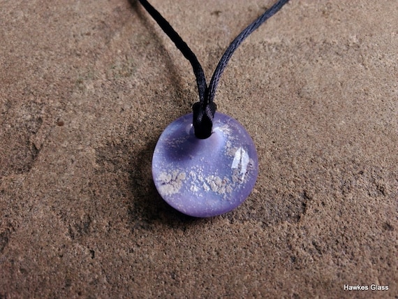 Memorial Pendant | Handblown Glass | Cremation Jewelry | Pet Memorial Necklace | Lavender Version |