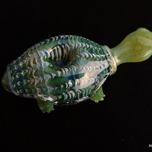Colorful Turtle Pipe Sculpted Glass Bowl Color Changing Unique Gift Idea Immediate Priority Shipping image 6
