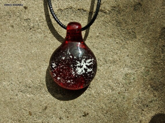 Memorial Pendant  | Cremation Jewelry | Pet Memorial Necklace | Pomegranate Red Version |