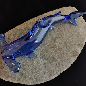 Glass Hammerhead Shark Pipe  | Cobalt Blue Version | Sculpted Functional Glass Art | Fast Shipping