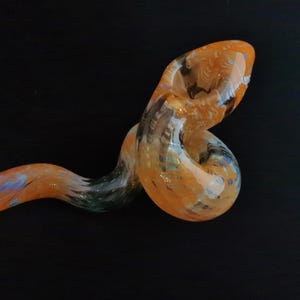 Coiled Glass Snake Pipe: Color Changing Fumed Borosilicate Art