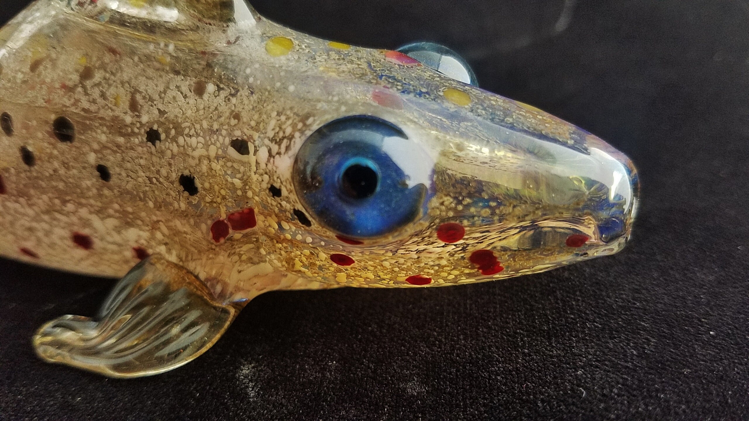 Glass Fish Pipe Color Changing Unique Sculpted Glass Art