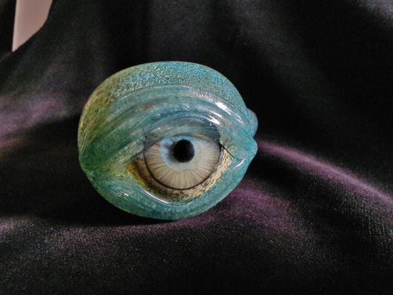 Detailed Glass Eye Pipe | Color Changing Bowl | Unique Glass Art | Free Priority Mail (Immediate Shipping)