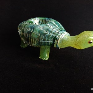 Colorful Turtle Pipe Sculpted Glass Bowl Color Changing Unique Gift Idea Immediate Priority Shipping image 2