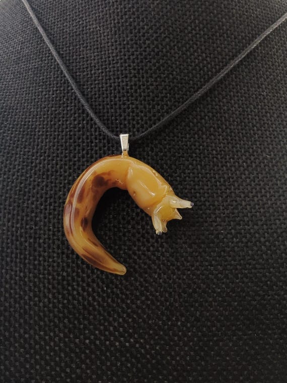 Hand Blown Glass Banana Slug Pendant  | Unique Wearable Art