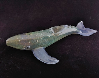 Glass Grey Whale Pipe | Color Changing | Unique Glass Art | Quick Shipping