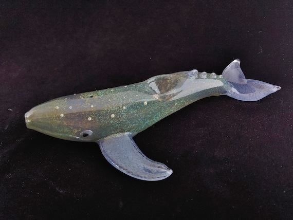 Glass Grey Whale Pipe | Color Changing | Unique Glass Art | Quick Shipping