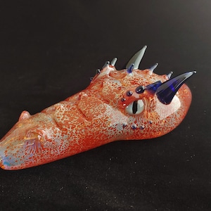 Glass Dragon Head Pipe | Hand Blown, Unique Tobacco Pipe | Stealthy Bowl | Fast Shipping