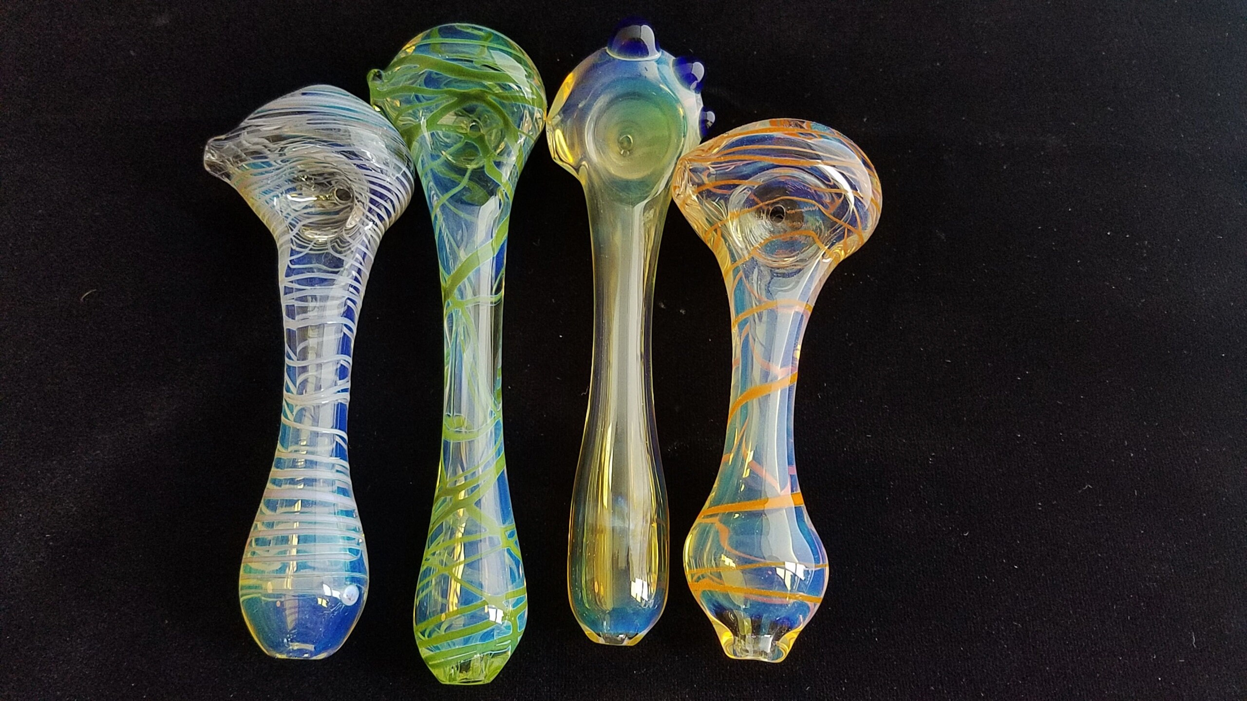Colorful Glass Pipes (4 Pack) Bulk Discount Free Shipping Pocket