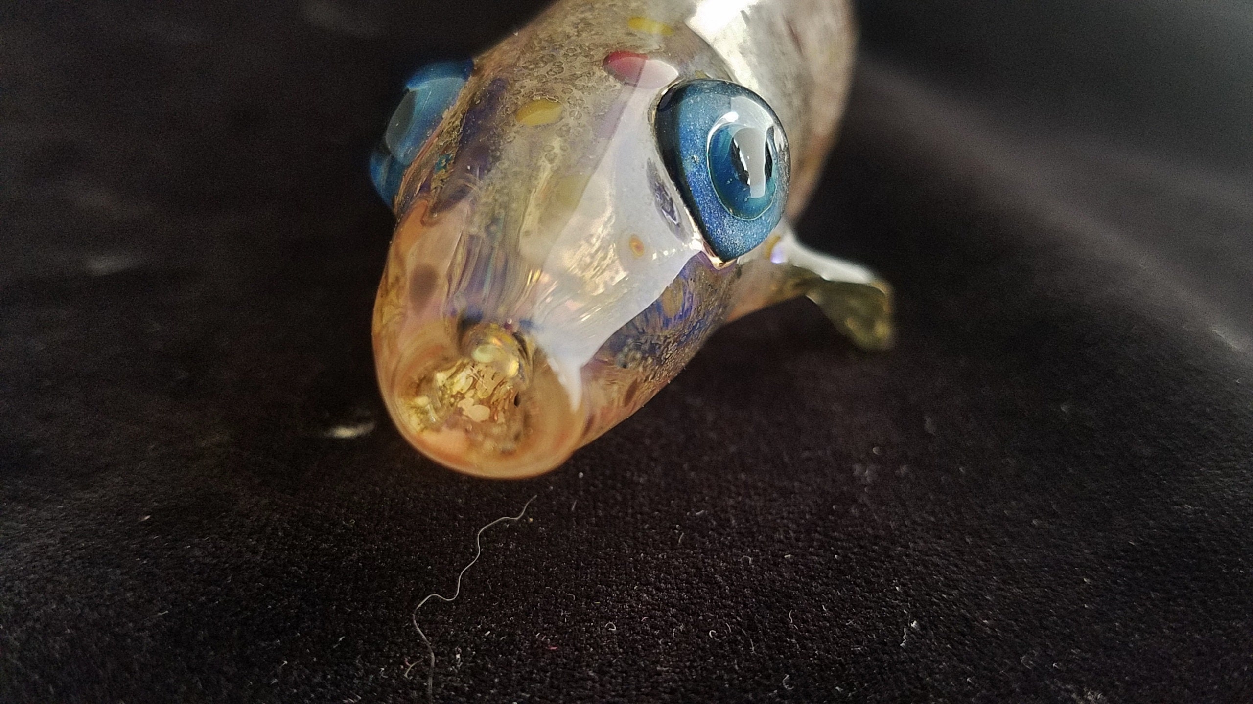 Glass Fish Pipe Color Changing Unique Sculpted Glass Art