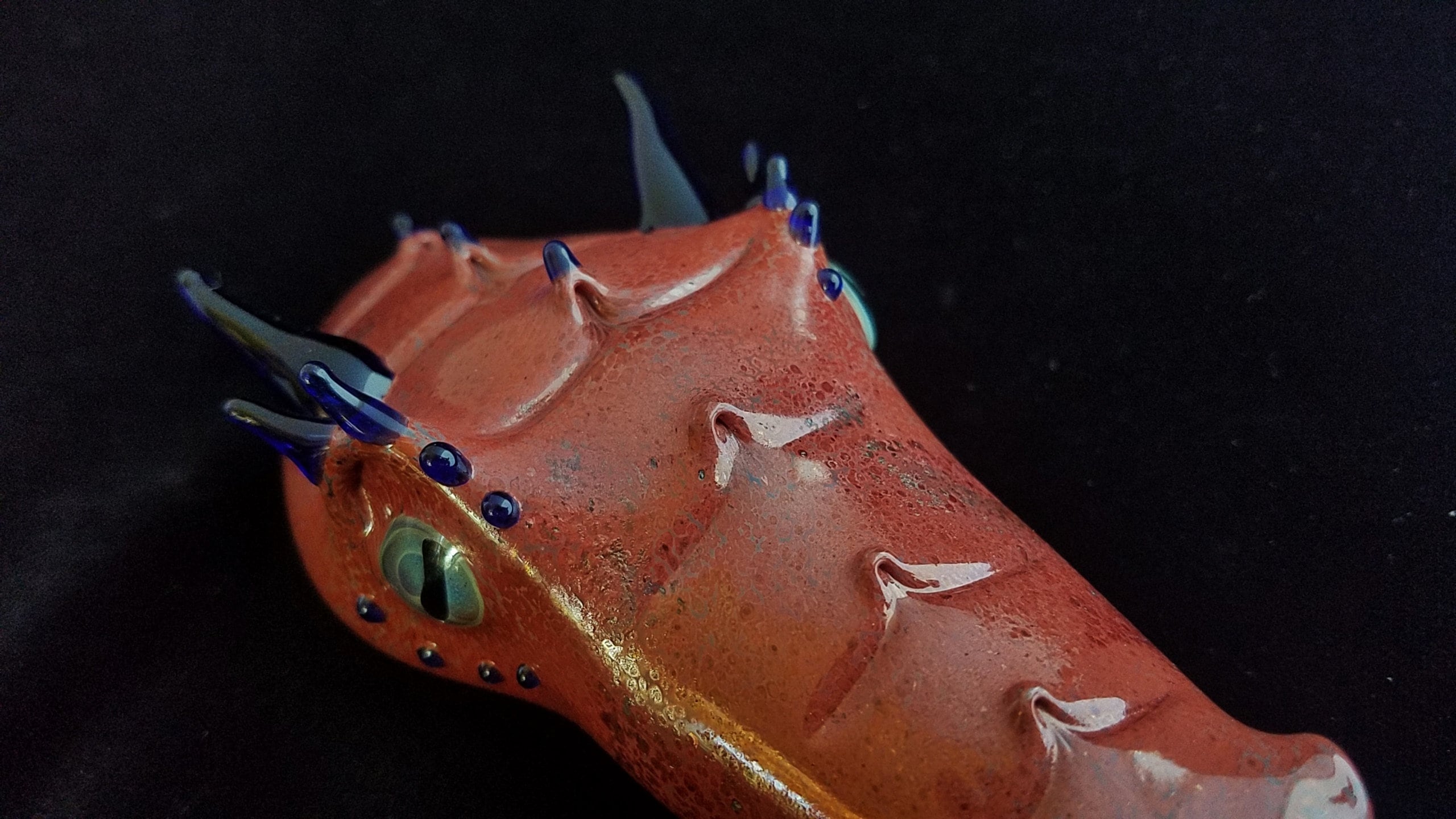 Glass Dragon Head Pipe Hand Blown, Unique Tobacco Pipe Stealthy