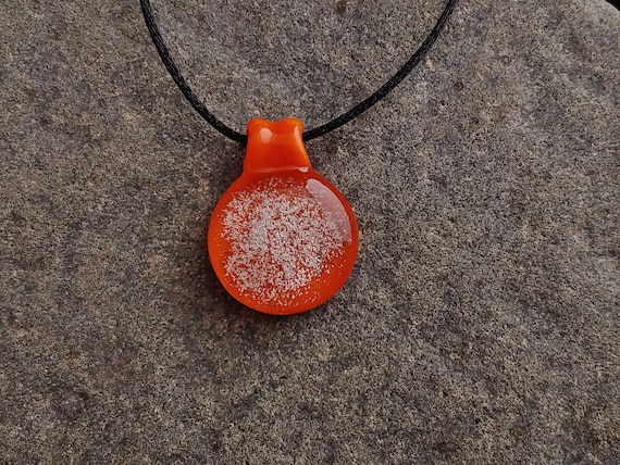 Memorial Pendant  | Cremation Jewelry | Pet Memorial Necklace | Light Orange Version |