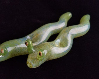 Glass Slug Pipe (Green Version)| Color Changing | Unique Glass Art | Immediate Shipping
