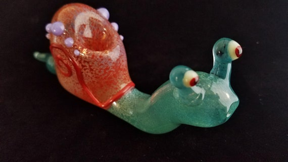 Glass (Gary) Snail Pipe | Functional Glass Art | Color Changing | Fast Shipping