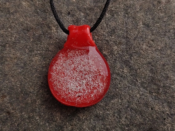 Memorial Pendant  | Cremation Jewelry | Pet Memorial Necklace | Dark Orange Version |