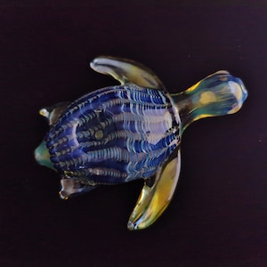 Farbwechsel Glas Sea Turtle Pfeife | Einzigartige Glaskunst Dunkelblau Version | Kostenloser Priority-Versand |