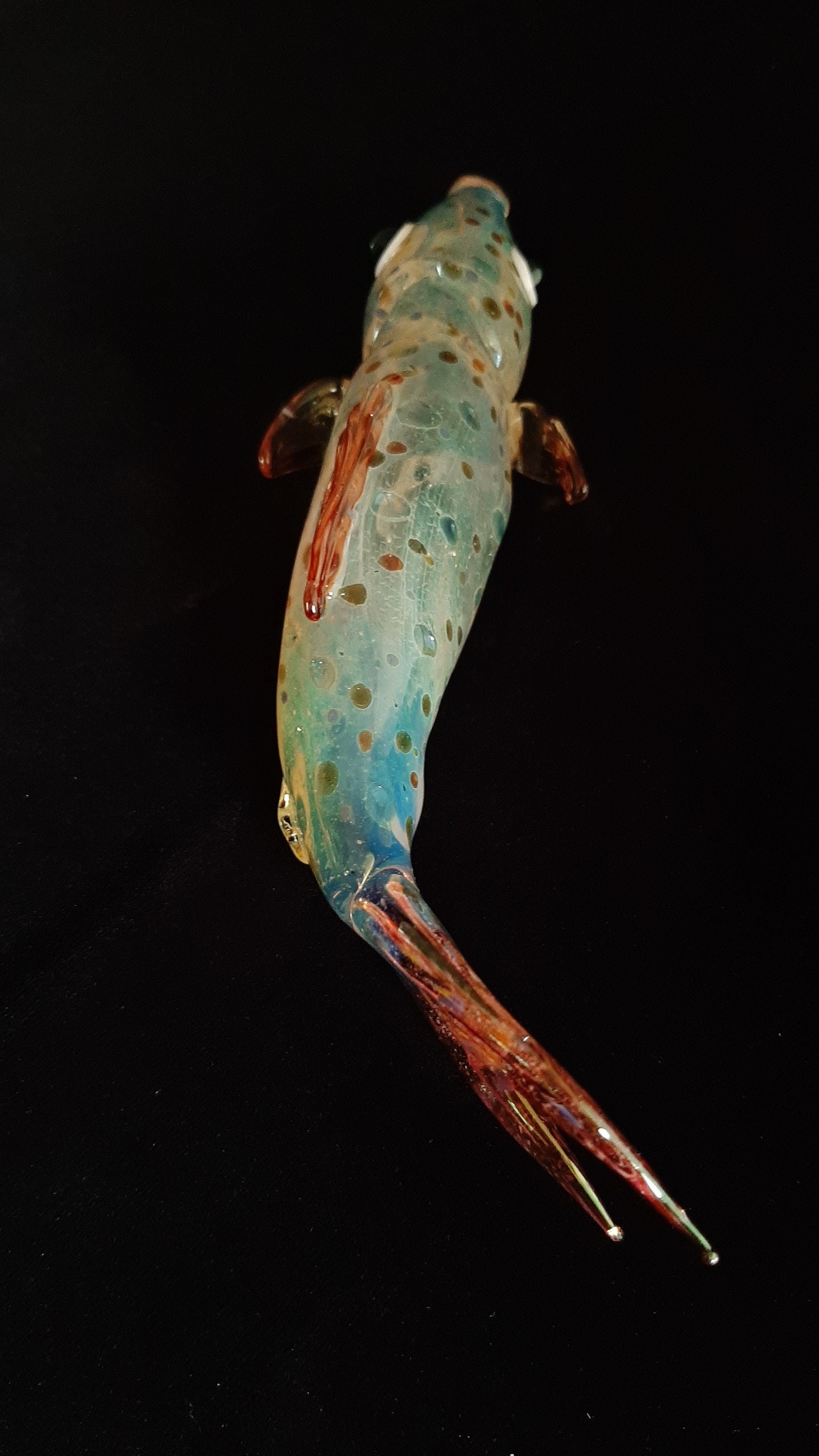 Glass Fish Pipe Color Changing Unique Sculpted Glass Art