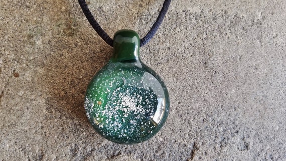 Memorial Pendant | Cremation Jewelry | Pet Memorial Necklace | Deep Green Version |