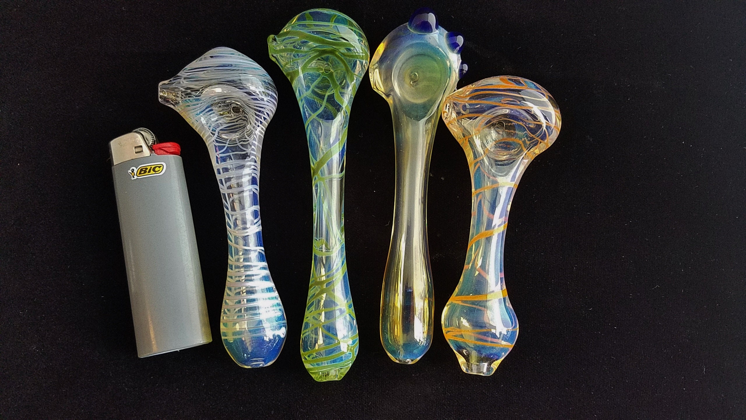 Colorful Glass Pipes (4 Pack) Bulk Discount Free Shipping Pocket