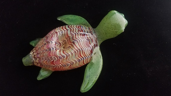 Colorful Sea Turtle Pipe | Sculpted Glass Bowl | Color Changing | Unique Gift Idea | Free Priority Shipping |