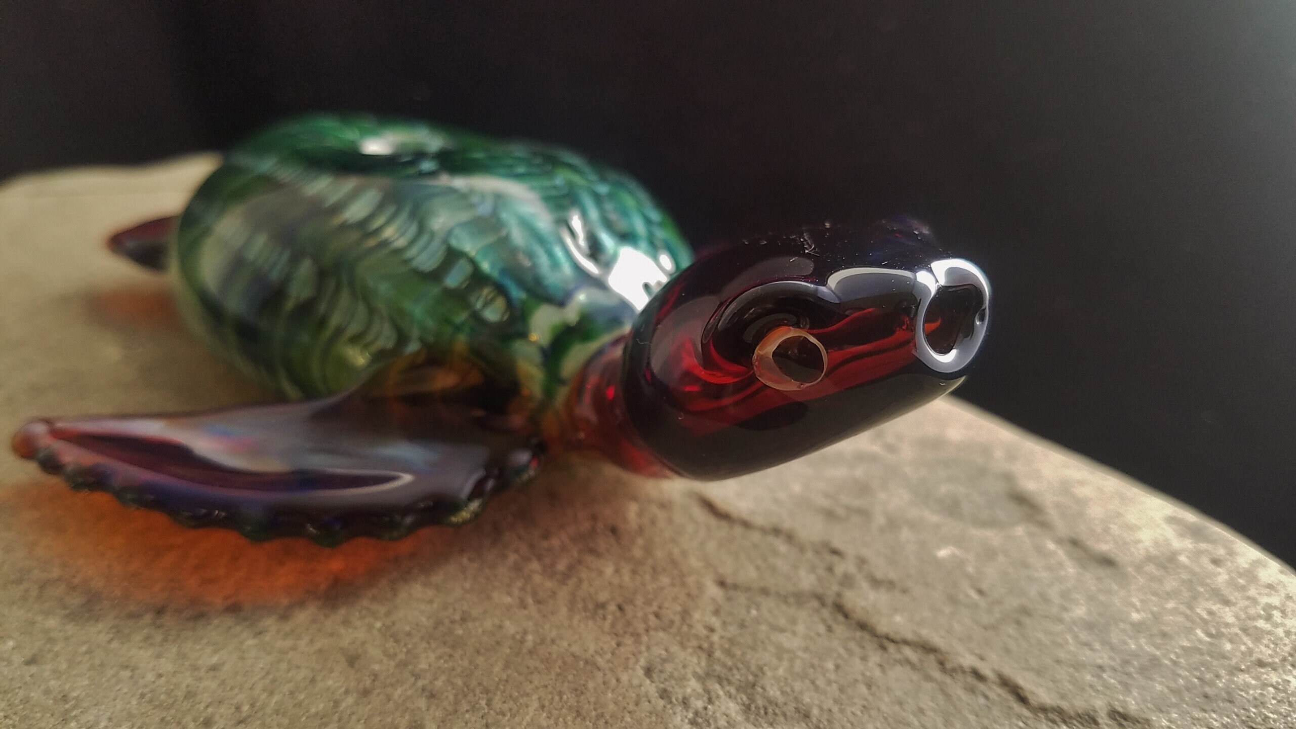 hand blown glass turtle