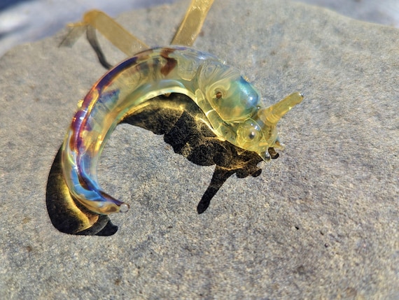 Detailed Glass Banana Slug Ornament | Handmade Suncatcher Gift | Quick Shipping