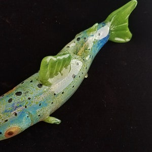 Glass Trout Pipe | Color Changing | Unique Functional Glass Art | Immediate Shipping