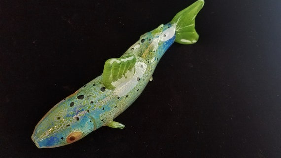 Glass Trout Pipe | Color Changing | Unique Functional Glass Art | Immediate Shipping