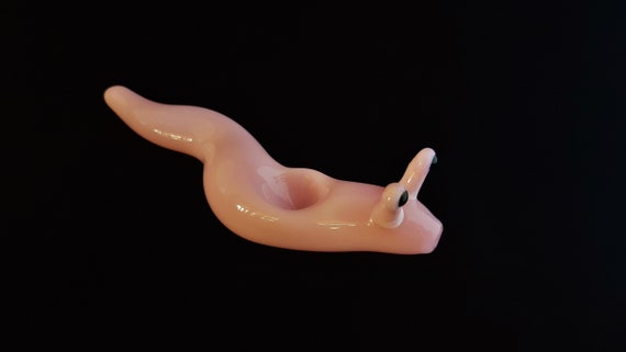 Glass Slug Pipe (Pink Version)| Color Changing | Unique Glass Art | Immediate Shipping