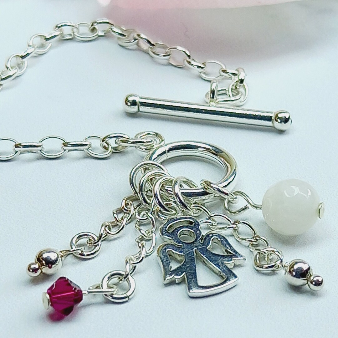 Guardian Angel Bracelet Sterling Silver Moonstone Swarovski Etsy UK