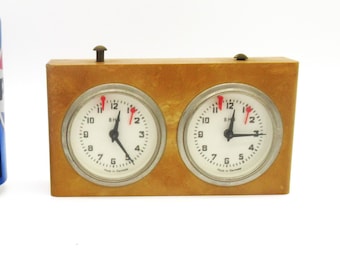 Chess Clock Mechanical West Germany BHB Vintage Plastic Case