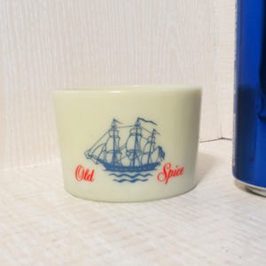 Old Spice Schulton Shaving Mug Milk Glass Vintage