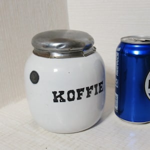 Vintage Dutch Holland Enamelware Coffee Koffie Jar Canister