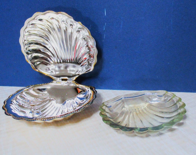 Caviar Shells Vintage Caviar Dish Shell Shape Silverplated Steel Glass Insert - Etsy