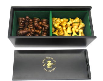 The House of Staunton Championship Series Chess Pieces Chessmen Original Black Box Sliding Lid