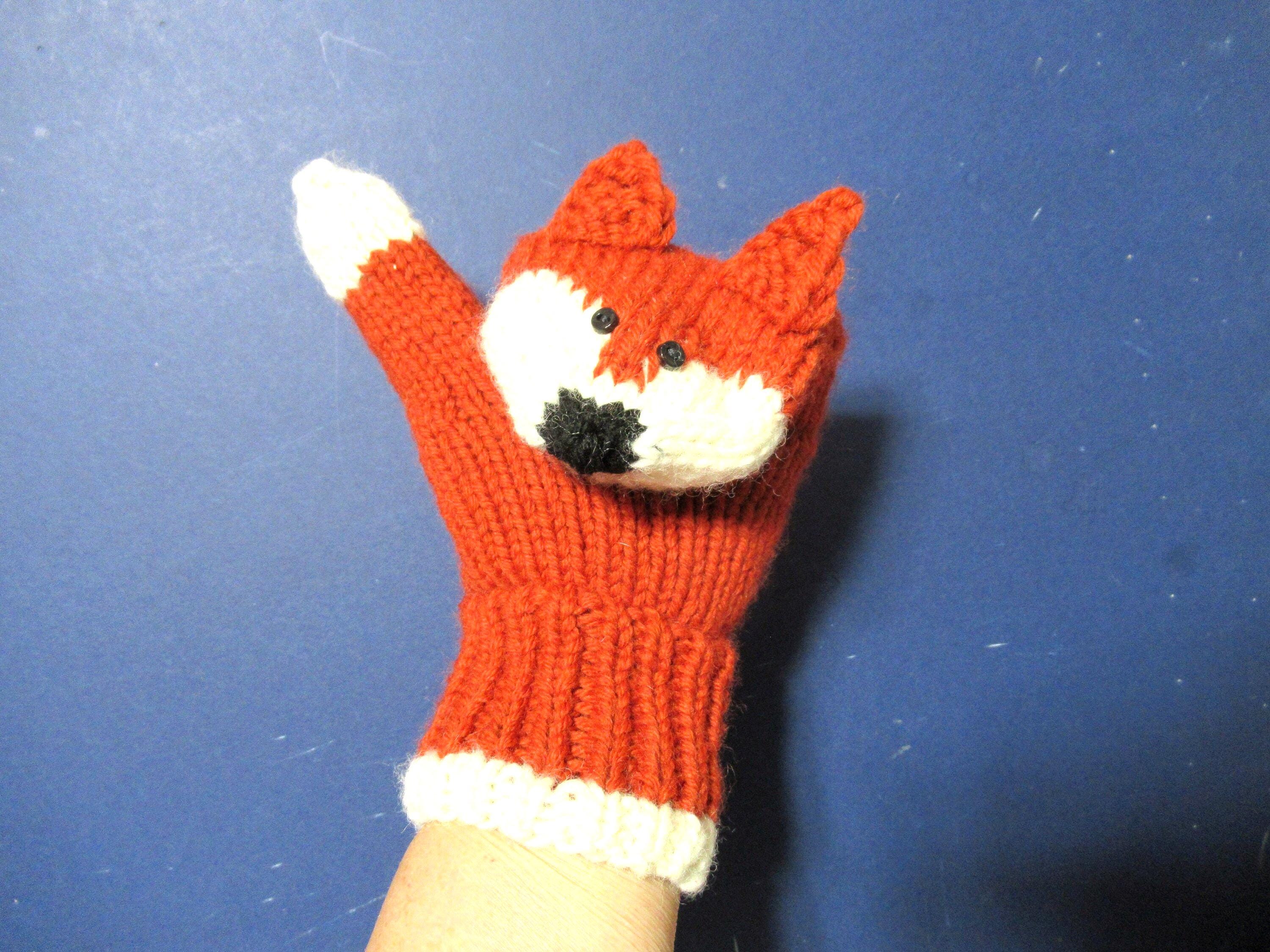 Funny Mittens Foxes Handknitted Knitted Wool Christmas Xmas Fox Lover Gift Thanksgiving