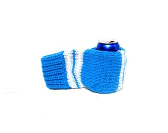 Detroit Lions Football Beer Can Bottle Holder Glove Cozies Mitten Sports Handknitted Knit