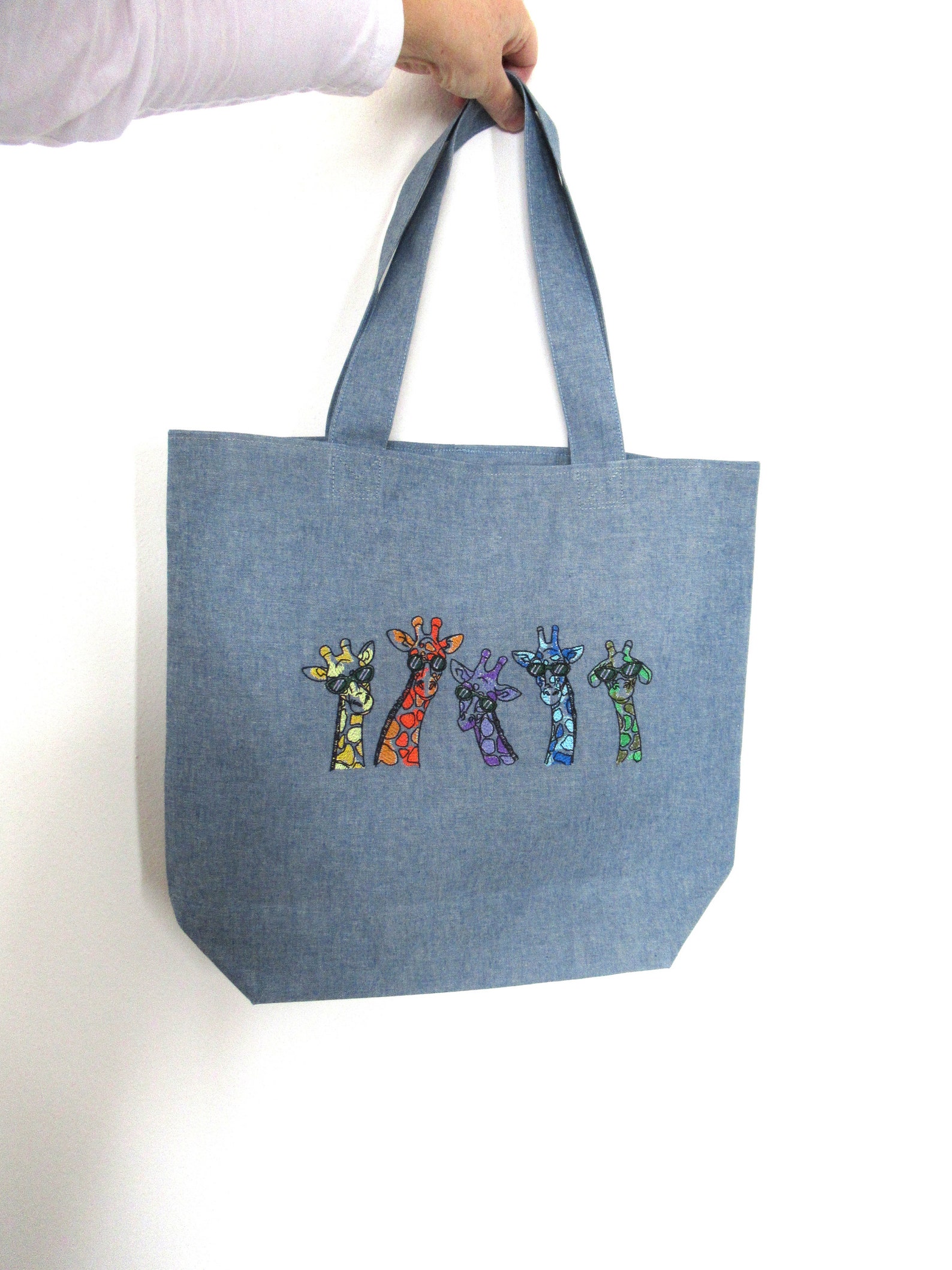 Tote Shopping Bag Embroidery Reusable Market Shopper Handmade Etsy