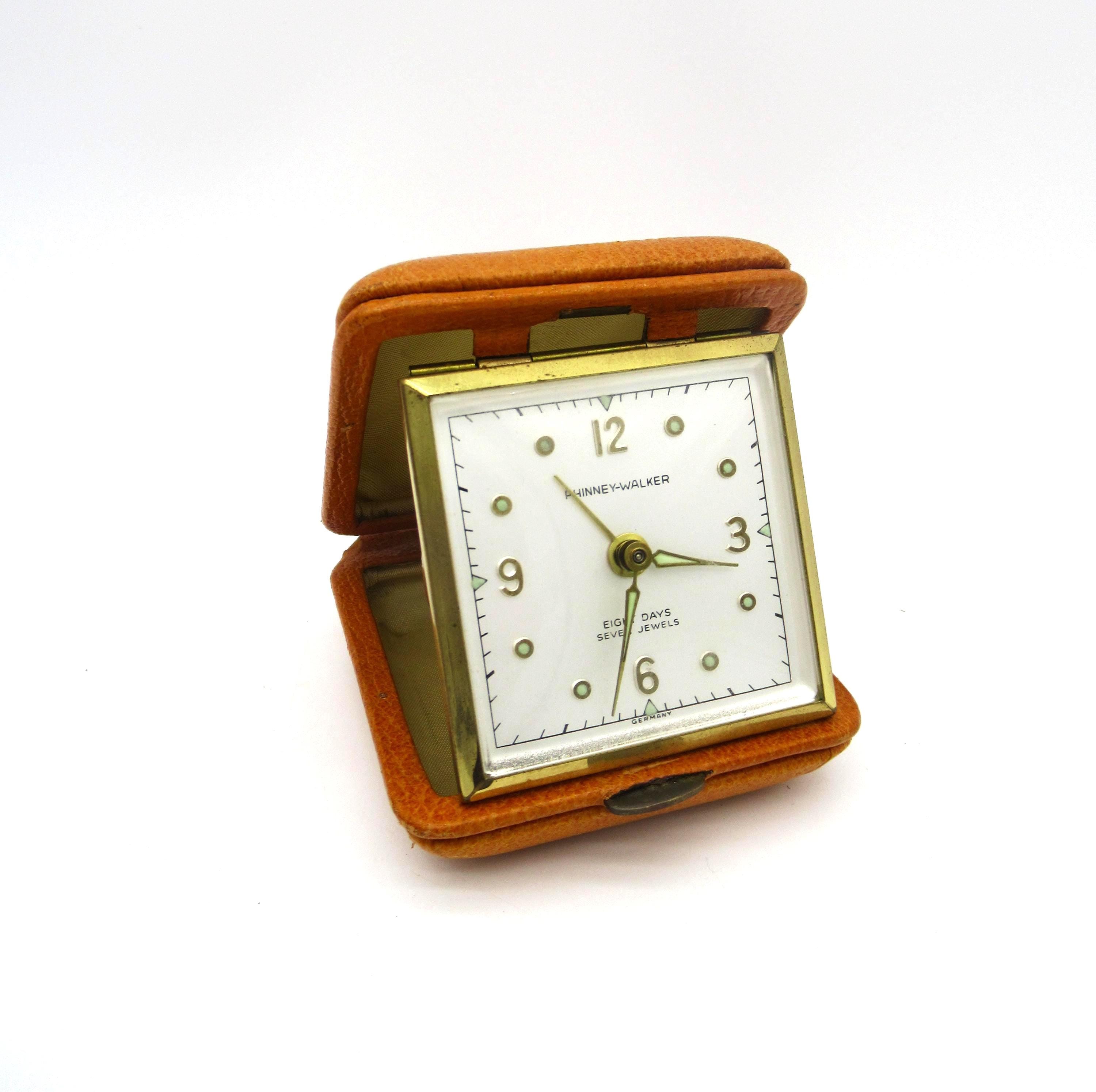 Antique Travel Clock With Leather Case - Etsy