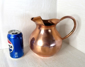 Vintage Copper Pitcher Tin Lining Portugal Tagus Kitchen Decor