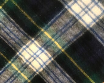 Vintage Scottish Plaid All Wool Blanket / Throw