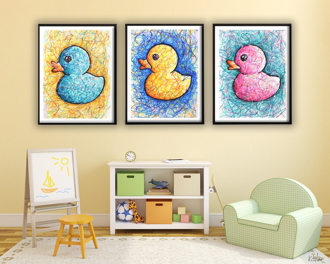 Rubber Ducks Wall Decor for Nursery Art for Kids Rubber Etsy