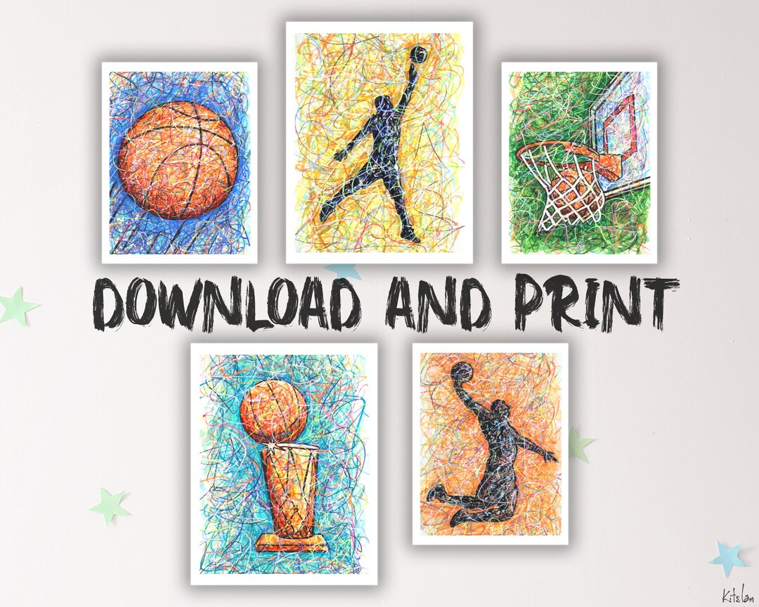 Basketball Poster Basketball Printable Art Prints for Boys - Etsy
