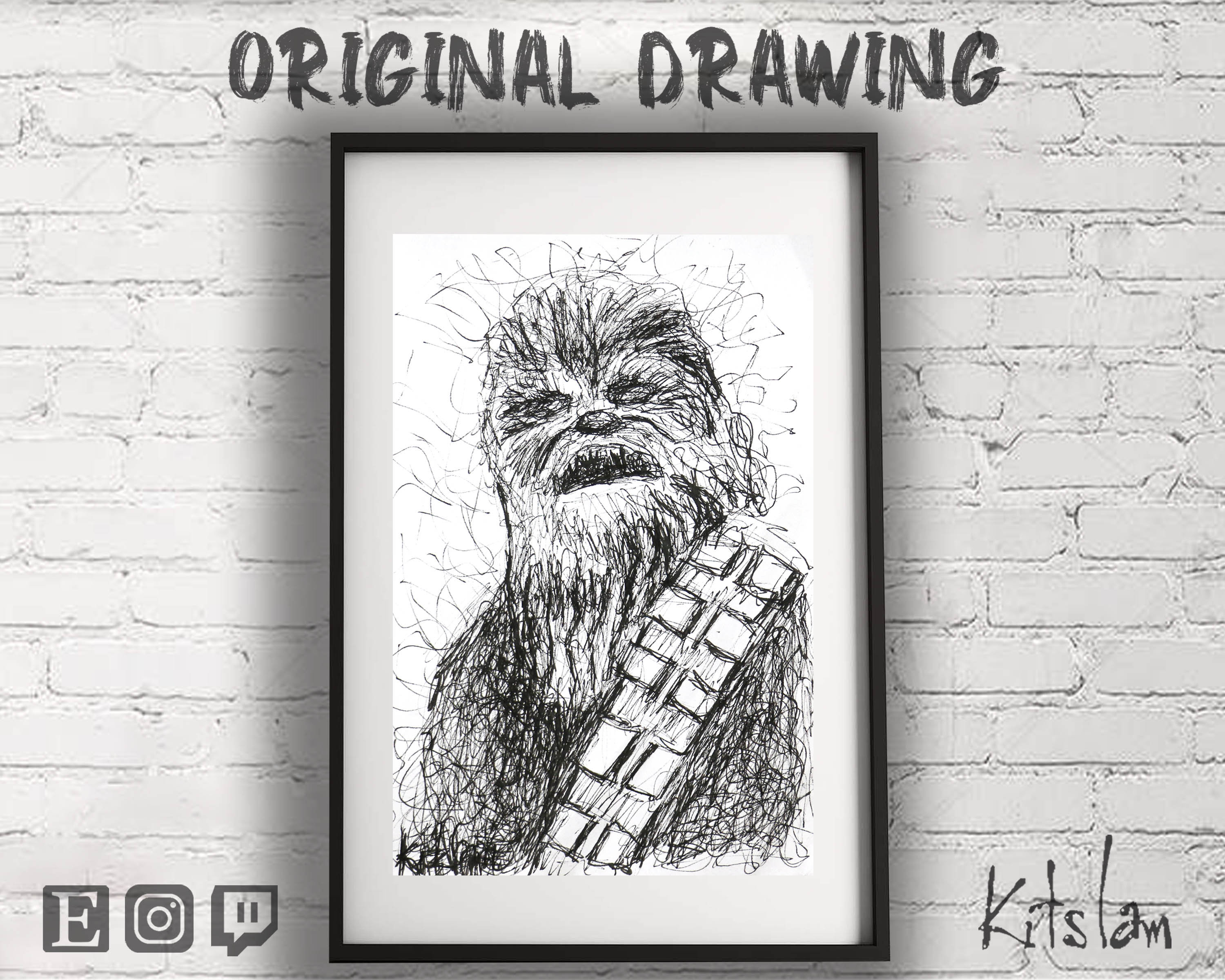 Arte De Chewbacca Dibujo De Star Wars Etsy Arte De Chewbacca Dibujo De Star Wars Etsy