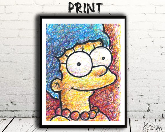 Marge Simpson Art Simpsons Simpsons Art Simpsons Cartoon Etsy