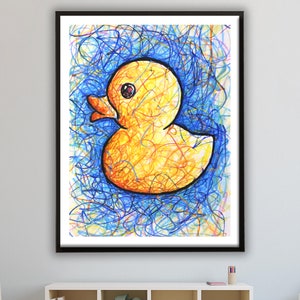 Rubber duck print, Rubber Duck Decor, Duck nursery art, Rubber Ducky Poster, Ducky nursery decor, art for nursery, kids room