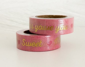 Pink Gold Foil Quote Washi Tape